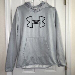 Under Armour Women's Gray Hoodie SZ Medium Big Logo Comfort